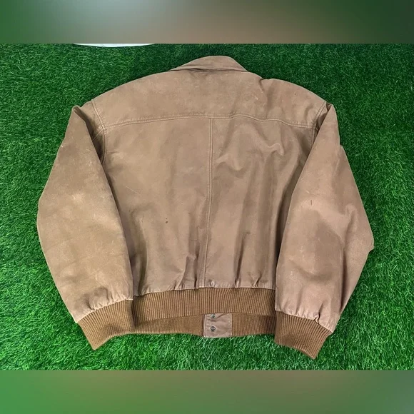 VTG Vintage Global Identity G-III Leather Fashions Brown Bomber Jacket Size L - Picture 13 of 15